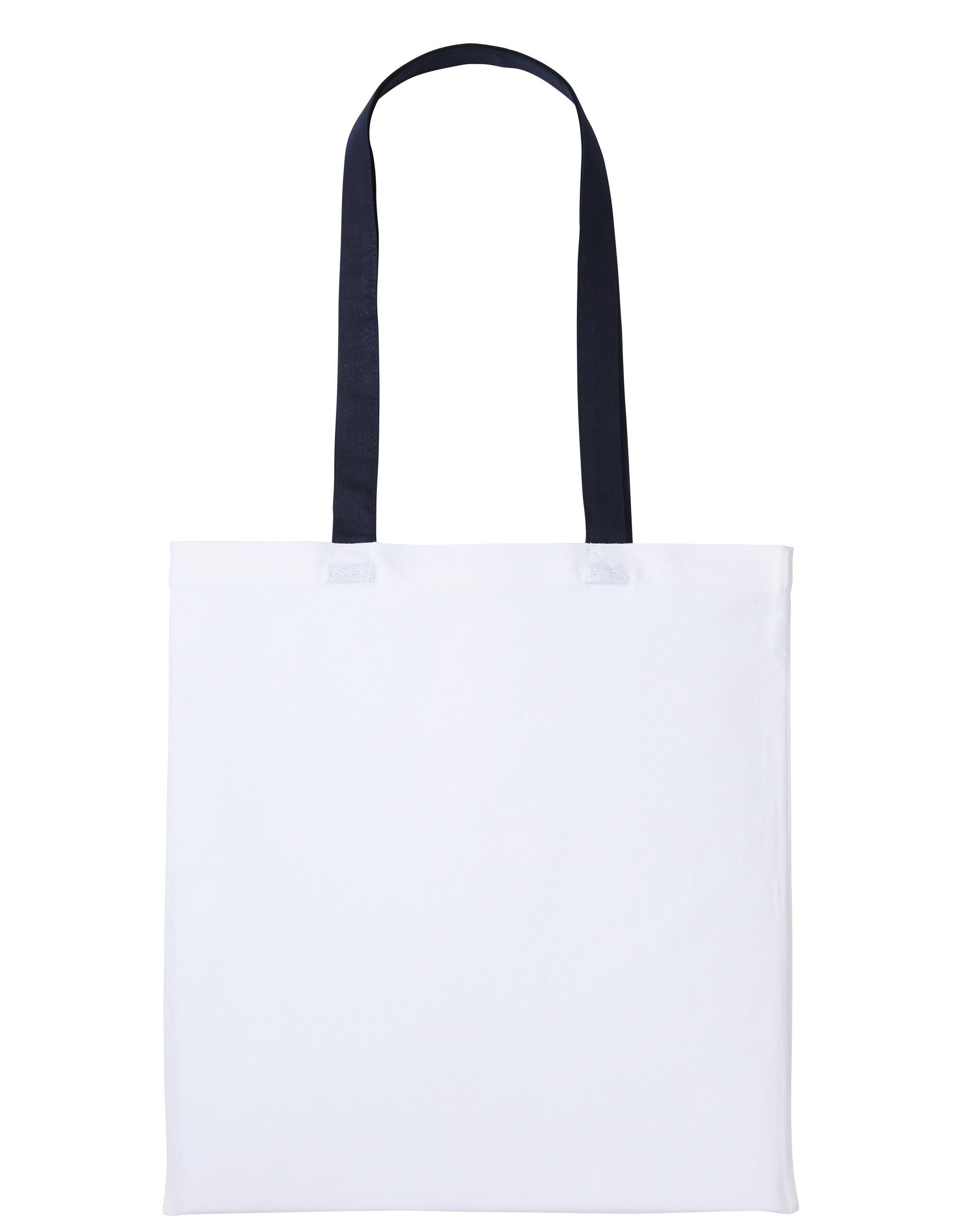 Varsity Cotton Tote Long Handle | WHITE/OXFORD NAVY